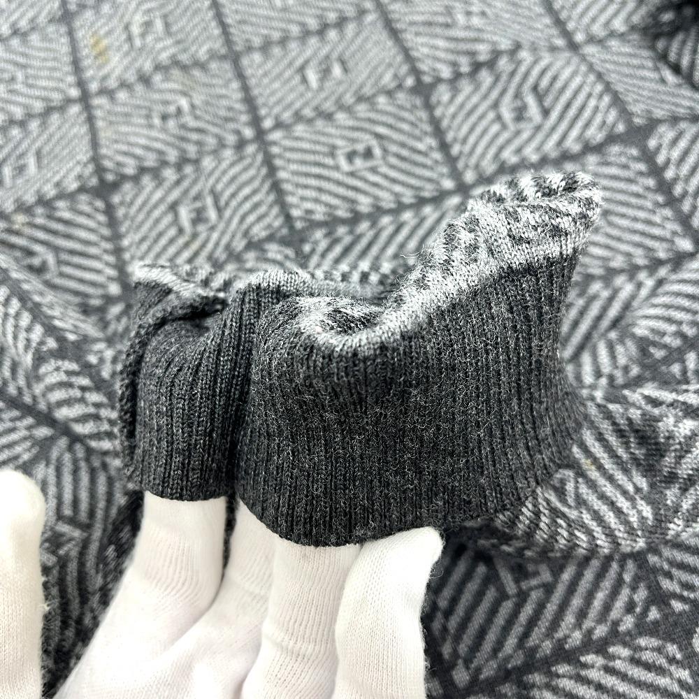 Fendi Zucca General Pattern Knit Apparel Tops Long Sleeve Sweater Wool Gray