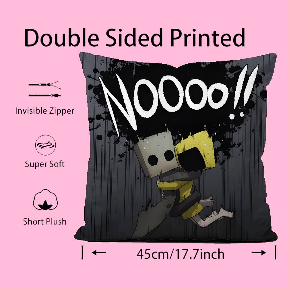 Game Little Nightmares Pillow Case Anti-dustmite Pillowcase Invisible Zipper Silky Short Plush Sofa Cushion Cover