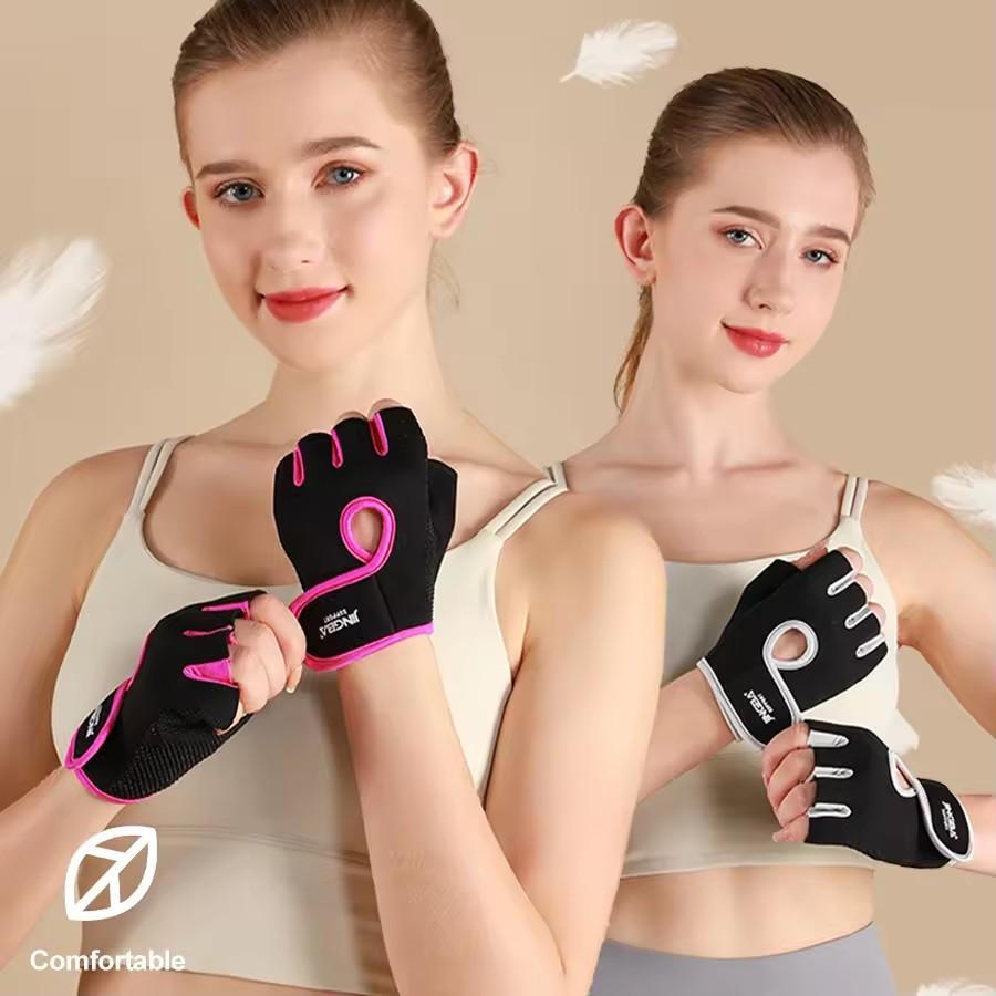 Fitness Half Finger Gloves Unisex Fitness Gym Weightlifting Exercise Gloves Silicone Anti Slip Breathable Outdoor Cycling Gloves