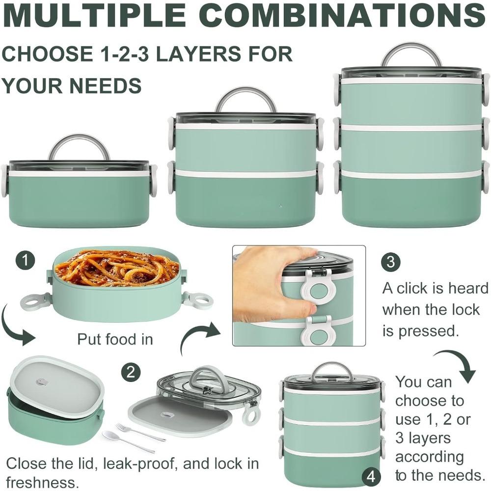 Multi Layer Lunch Box Large Capacity Portable Lunch Container for Office Workers and Students Microwave Safe Meal Container