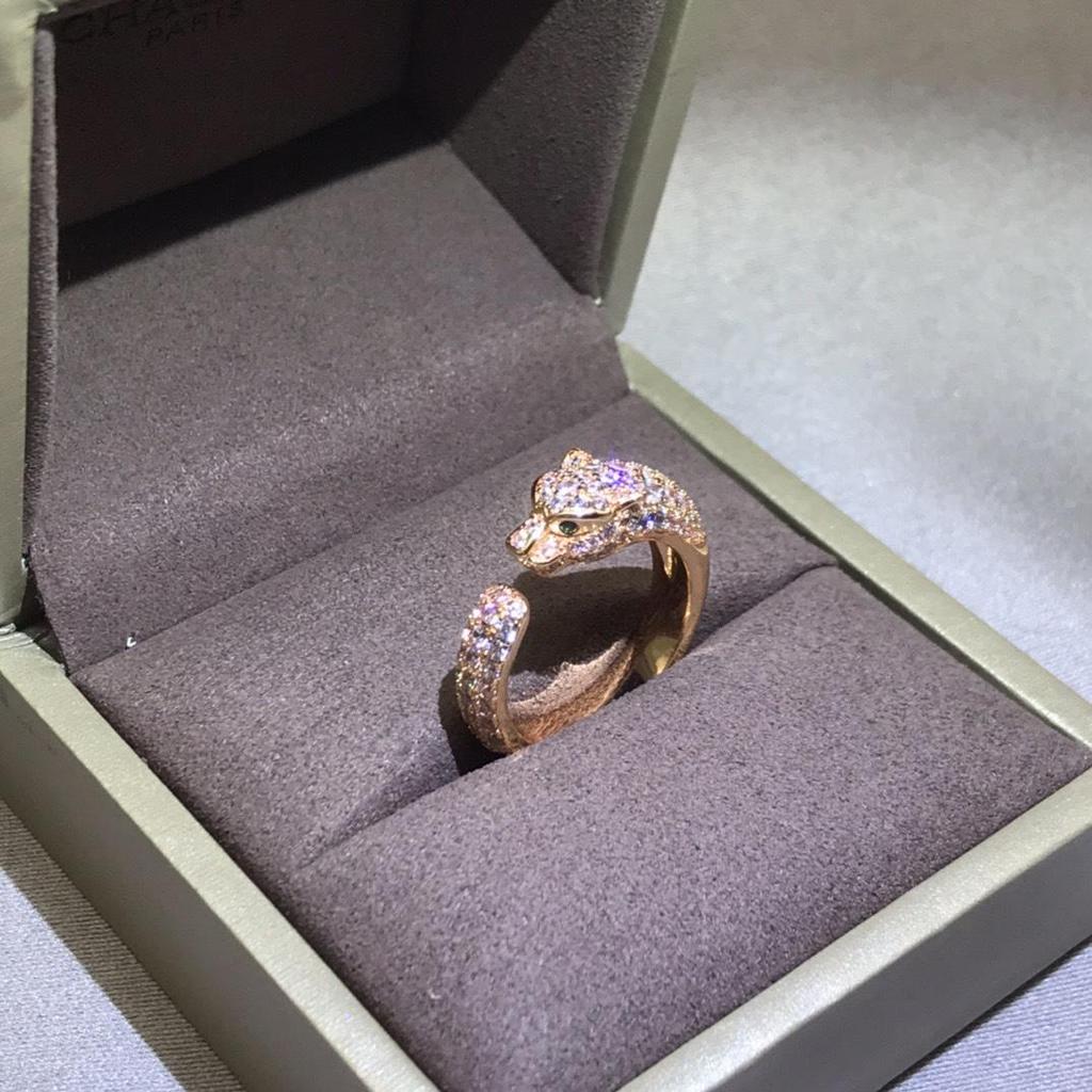 Ka's Fine Jewelry Rose Gold Diamond Panther Head Women's Ring