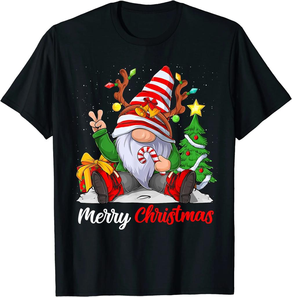 Merry Christmas Buffalo Truck Tree Red Plaid Family Matching T-Shirt Short Sleeve Fashion Oversized Funny Clothes S-6XL