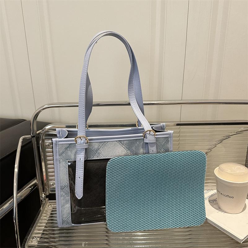 New large-capacity transparent design single shoulder underarm bag casual student versatile practical portable messenger bag