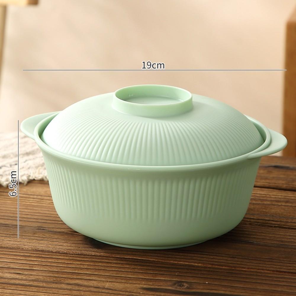 1L Capacity Plastic Rice Bowl with Lids Soup Bowls Durable Instant Noodle Bowls Hot Rice