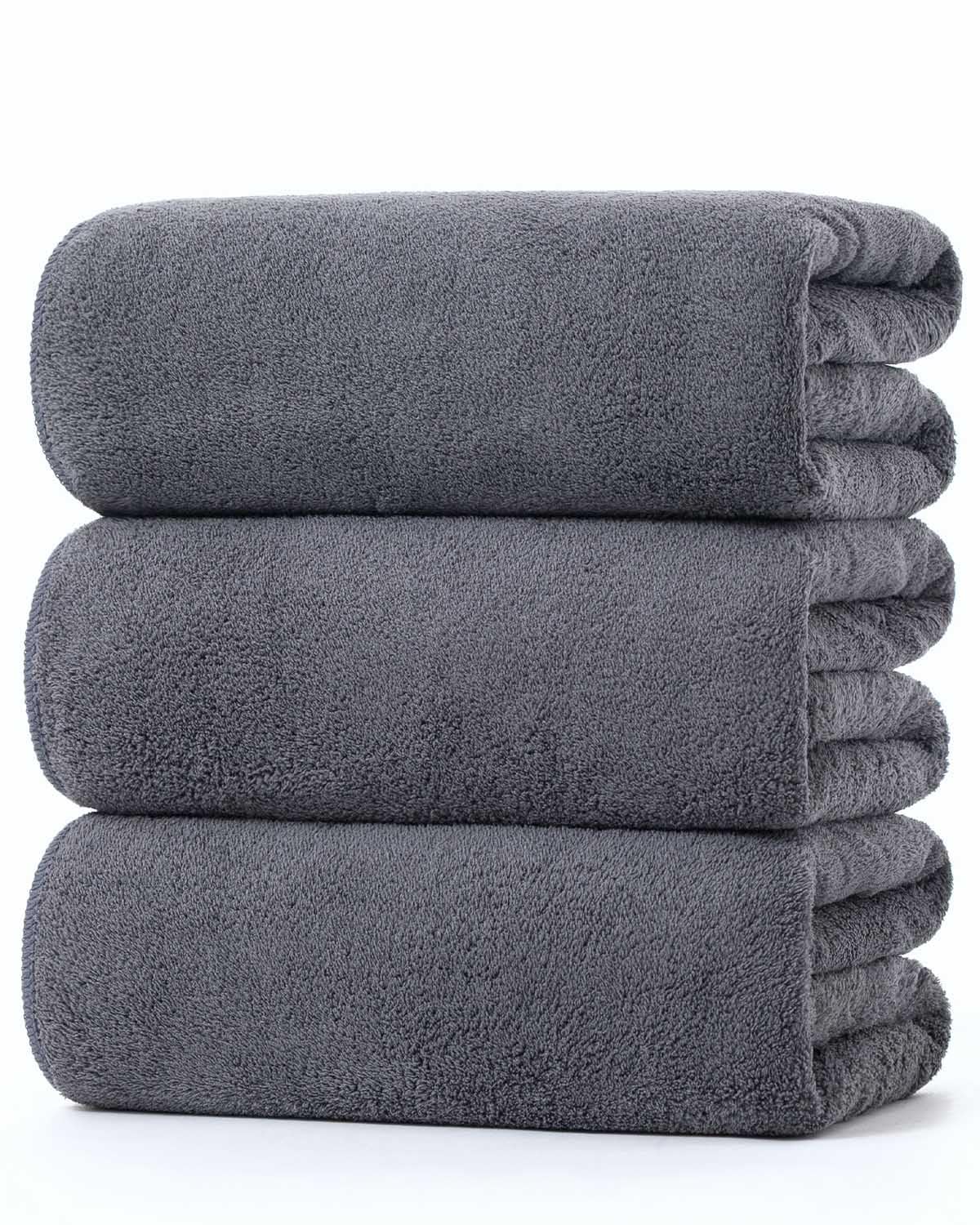 

Банное полотенце 3 шт. Серый Быстрый отель Мягкий для красоты Коммерческий прочный после ванны Банные принадлежности [Lumimi Set, 70140 см] Пушистый, большой,