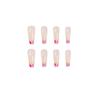 Rose Red Cow Print Long Ballet Fake Nails - Removable Nail Art Stickers