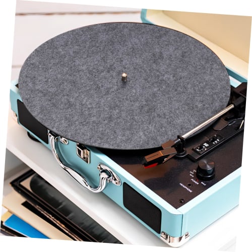 Totority 2-Piece Record Mat, Turntable Felt Mat, Vinyl Slipmat, DJ Slipmat, Record Protection Mat, Felt Mat, Gray