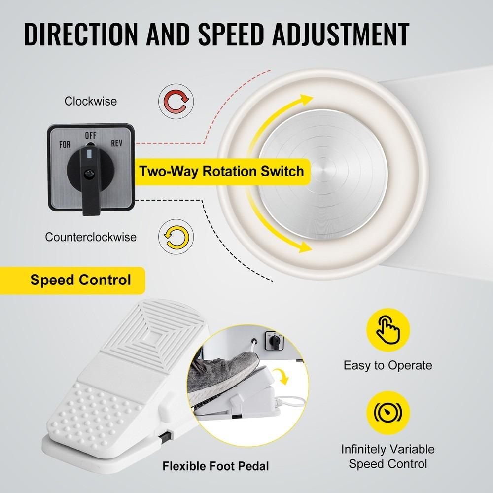 350W 25CM Electric Ceramic Plate Ceramic Machine Working Clay Art DIY