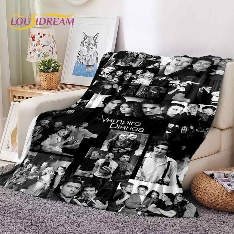 3D Latest The Vampire Diaries Damon Salvatore Soft Flannel Blankets,Throw Blanket Comfortable Blanket for Beds Sofa Home Bedroom