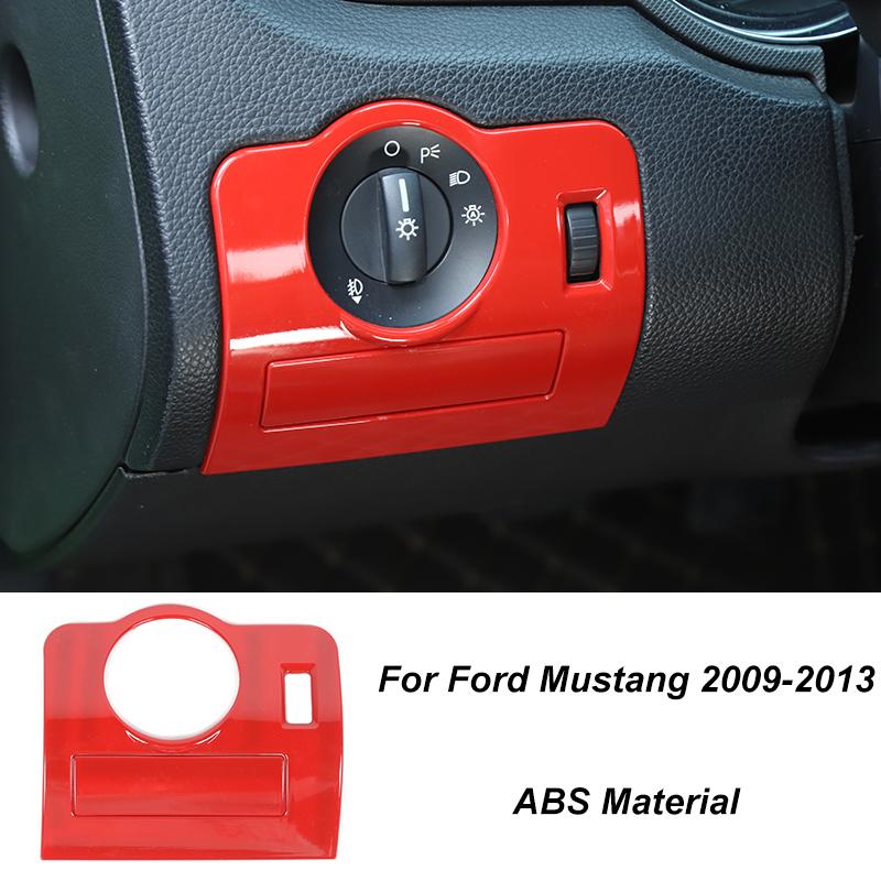 TESIN Car Red Interior Decoration Cover Stickers For Ford Mustang 2009 2010 2011 2012 2013 2014 Exterior Accessories Car