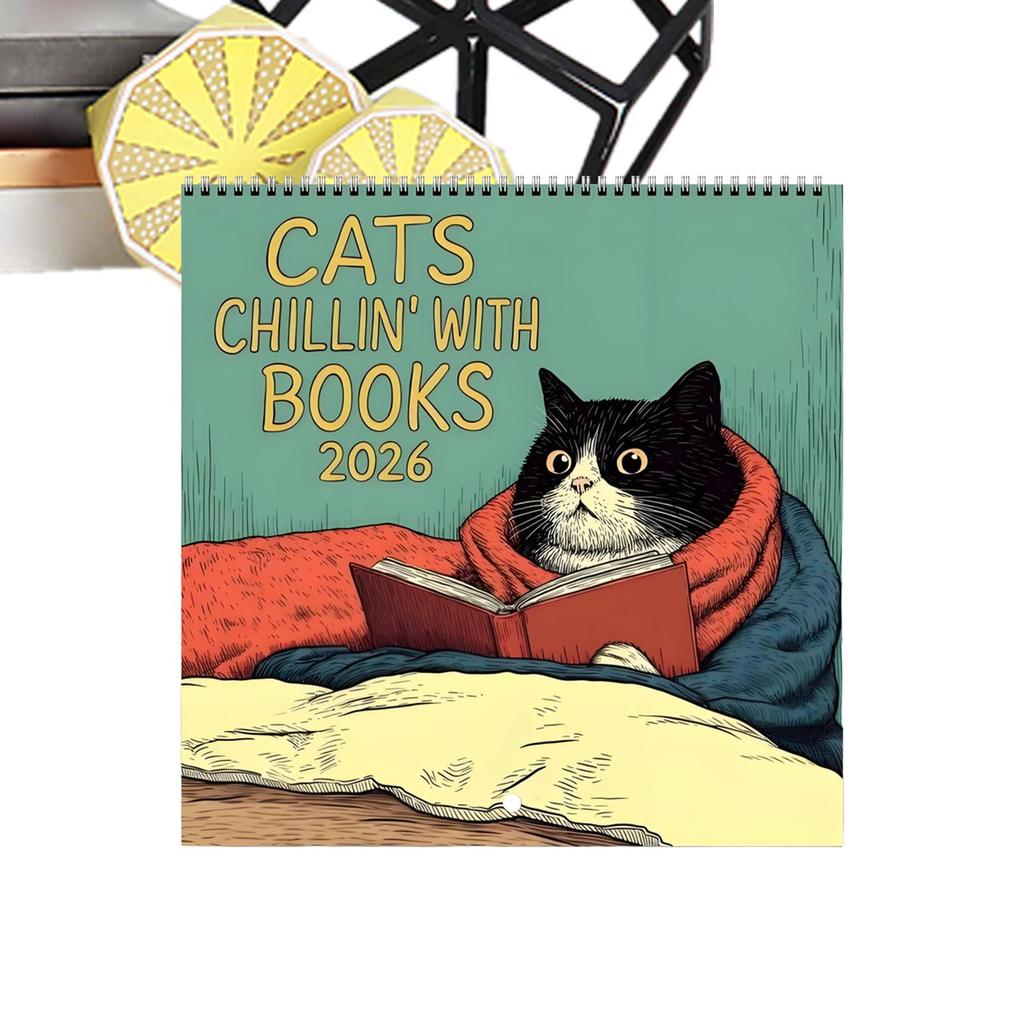 Wall Calendar 2026 12 Month Hangable Cat Design Family Schedule Planner Organizer Calendar for Bedroom Living Room Decor