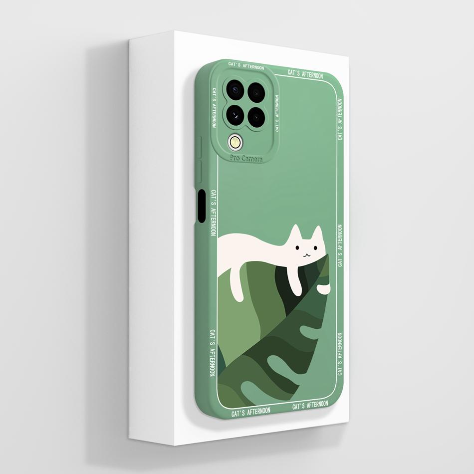 For Samsung M22 M32 A22 4G Case Cute Panda Soft Liquid Silicone Phone Back Cover For Galaxy M 22 32 A 22 Funda Camera Protectors