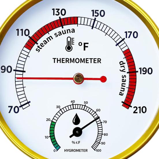 Hanging Sauna Thermometer Hygrometer 2-In-1 Indoor Sauna Room Sauna Centigrade Fahrenheit Temperature Humidity Monitor Gauge Sauna Accessories
