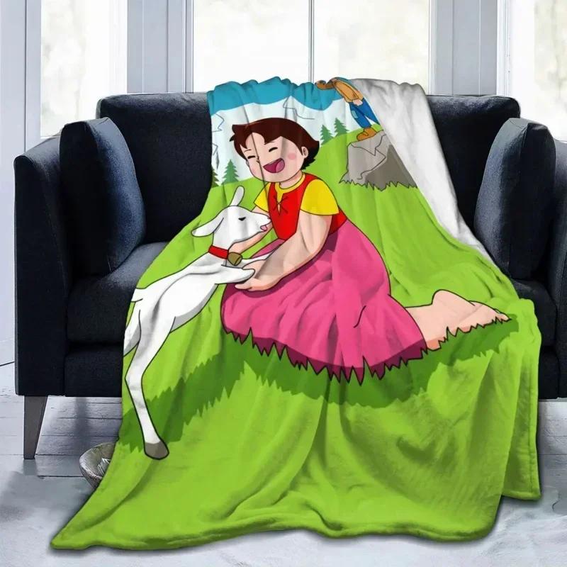 Heidi Dívka z Alp Deku Měkký Fleece Podzimní Teplý Flanel Animovaný Komiksový Kreslený Přehoz na Pohovku Postel Přikrývku