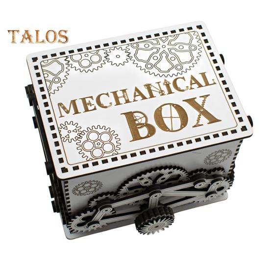 

Деревянная механическая коробка для хранения с шестеренками, интерактивная шкатулка для колец, браслетов, подарок любителям механики A