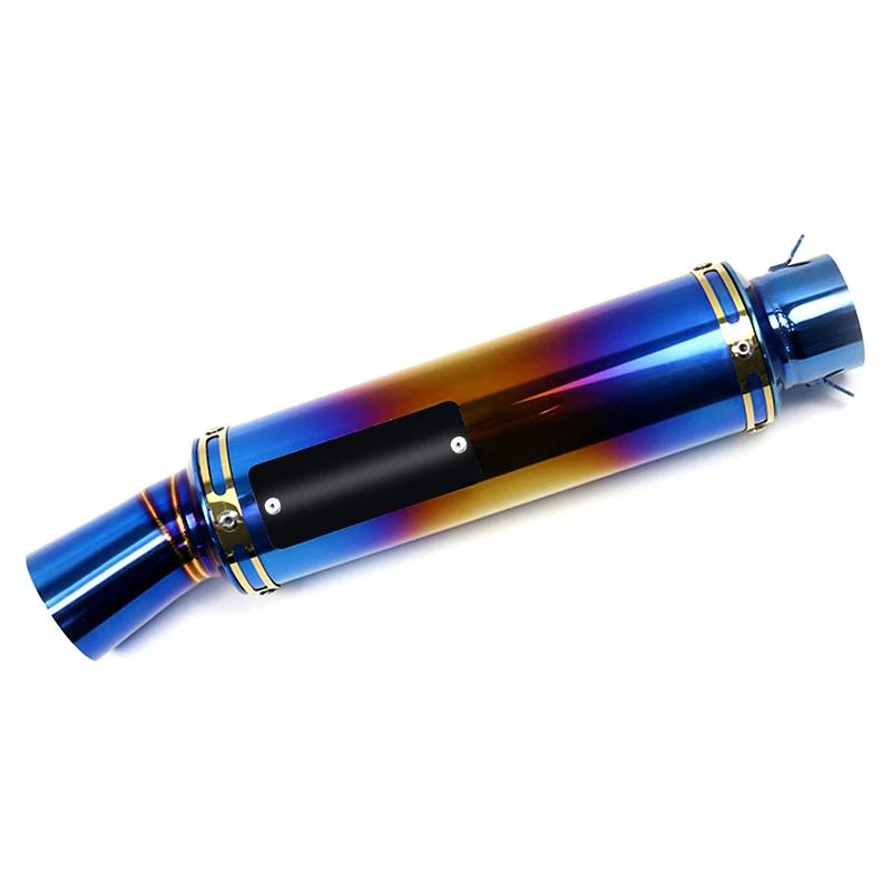 Silenciador Modificado para Motocicleta Tubo de Escape Azul para Y15ZR Yamaha Kawasaki 51mm Universal Tubo de Escape de Gran Cilindrada Escape
