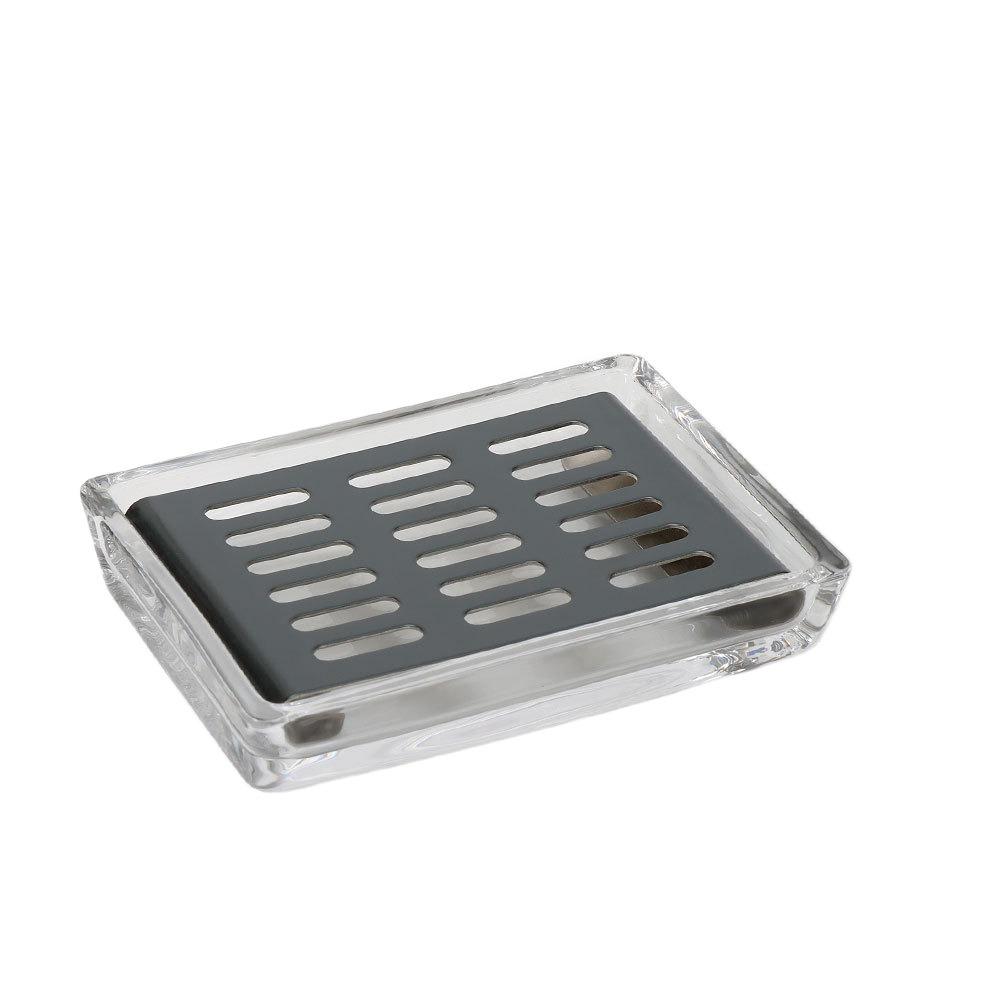 Dual Layer Glass Soap Dish Draining Rack Soap Organizer Rustproof Transparent Soap Box Shower