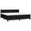 3140003 vidaXL Lit à sommier tapissier avec matelas Noir 200x200 cm Tissu