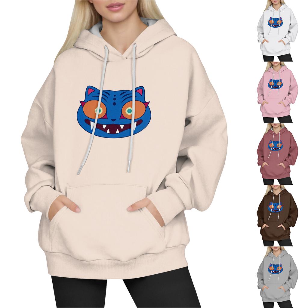 Women's Fashion Long-Sleeve Pullover Hoodie with Fun Movie-Inspired Prints