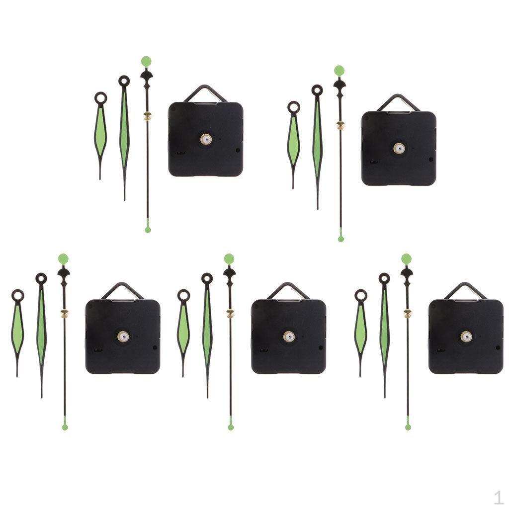 

5 Pieces Black Quartz Wall Clock DIY Repair Parts Kit Movement Mechanism Hand Shaft