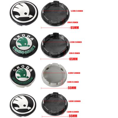4pcs 55/65mm Car Original Wheel Center Cover Hub Cap Emblem Decoration For Kodiaq Superb Yeti Octavia Karoq Rapid Fabia RS