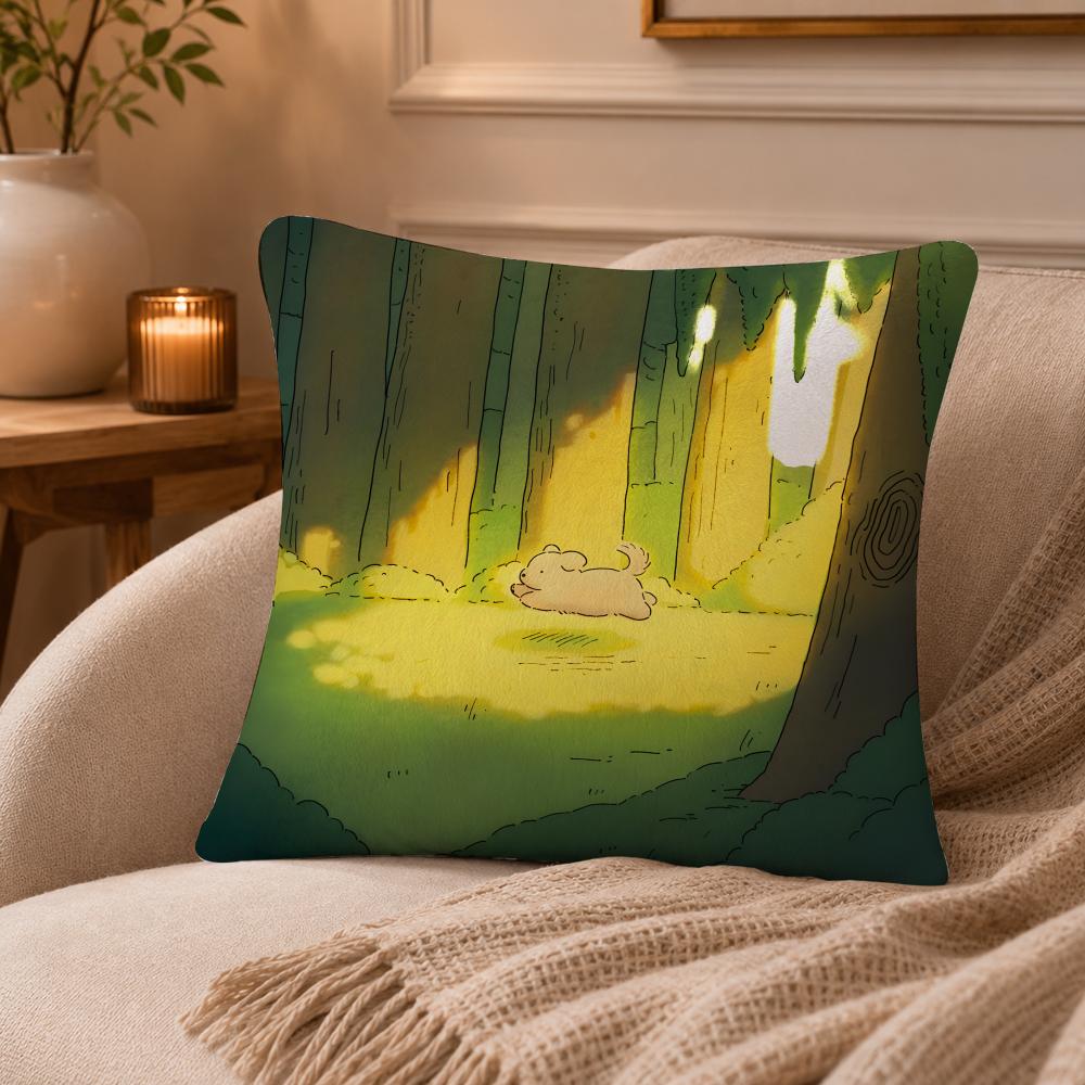 Creative animal art paintings Cushion Cover Anti-dustmite Pillowcase Invisible zipper silky short plush Sofa cushion cover