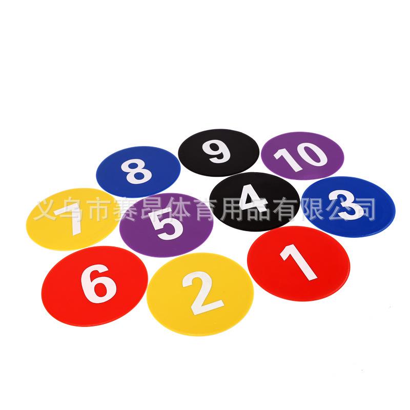 Digital Landmark Sports Training Marker Set: Disc Signs 1-10 for Football & Basketball