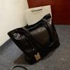 PU Leather Shoulder Bag Metallic Alligator Pattern Handbag for Easy Organization