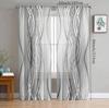 2 Pieces - Silver-gray Line Pattern Printed Curtains   Bedroom and Living Room   Home Decoration   Room Decoration