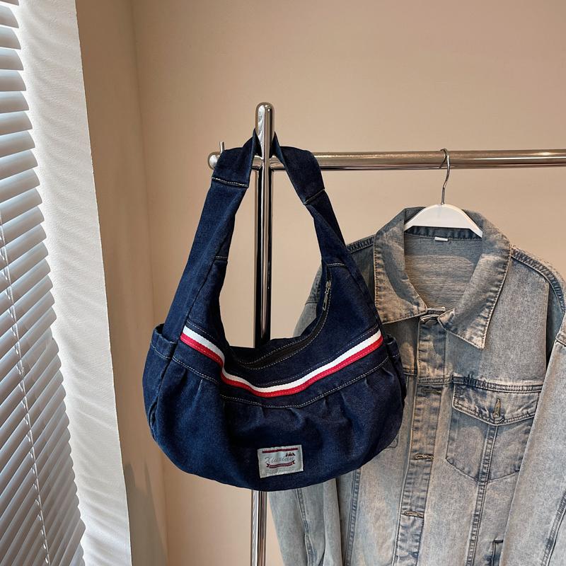 Denim Bag Large Capacity Crossbody Bag Women Tote Bag Commuter Shoulder Bag