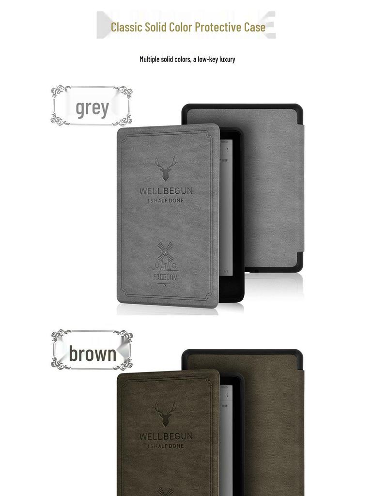2024 Kindle Paperwhite6543 Protective Case with Deer Head and Ram Horn Pattern