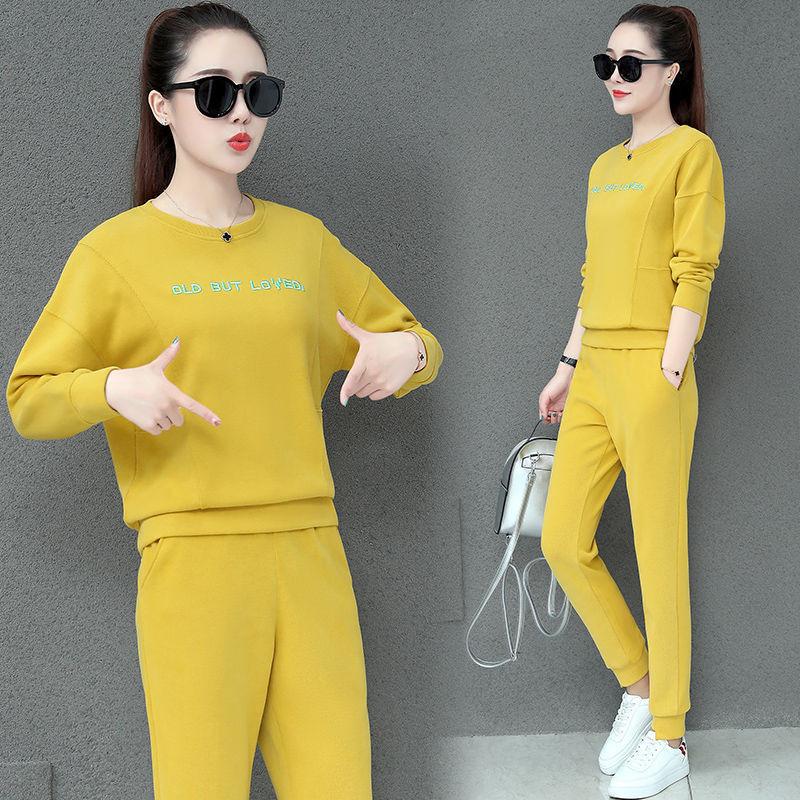 Sports Suit Women's Spring and Autumn Fashion Loose Long-sleeved Trousers Two-piece Casual Sportswear Set