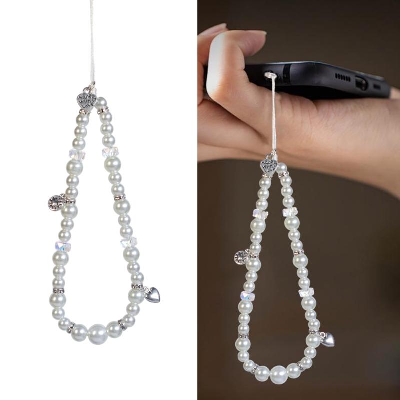 Handmade Beaded Phone Chain Pendant Telephone Lanyard Cellphone Rope Bracelet Fashion Keyring Keychain For Women Jewelry