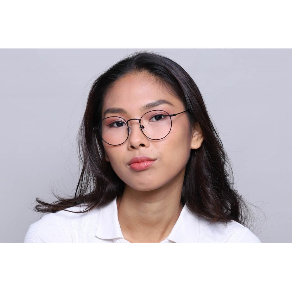 Ochelari de vedere unisex cu margine completă, rotundă, neagră, Colecția Smartbuy Adora Asian Fit 938