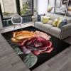 Nordic Love Rose Flowers Daisy  Carpet Rug for Home Living Room Bedroom Sofa Doormat Decor,kids Play Area Rug Non-slip Floor Mat