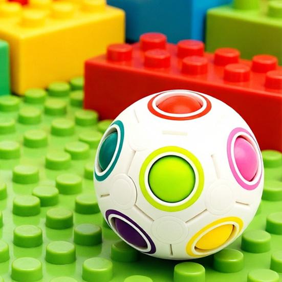 Cube Toy Stress Relief Puzzle Ball Rainbow Color Matching Cube Toy Develops Concentration Logical Thinking Intelligence Puzzle Toy