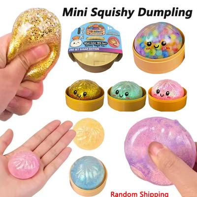 Simulation Essen Knödel Squishy Knetball Buntes Sensorisches Fidget Spielzeug mit Dampfgarer zur Stressbewältigung Heim-Schreibtisch-Dekoration Geschenk