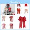 Christmas Decorative Hanging Bow Red Velvet And Burlap Striped Bow Festive Holiday Decor