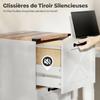 Office Filing Cabinet, 2 Drawers, Hanging File Holders, Letter/A4, 40 x 40 x 71 cm, White