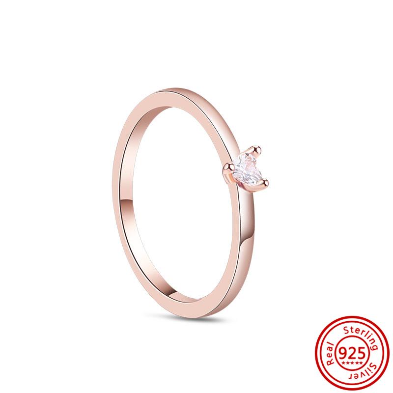 925 Sterling Silver Rings for Women Original Infinity Love Heart Engagement Wedding Ring Rose Gold Zircon Luxury Jewelry Gift
