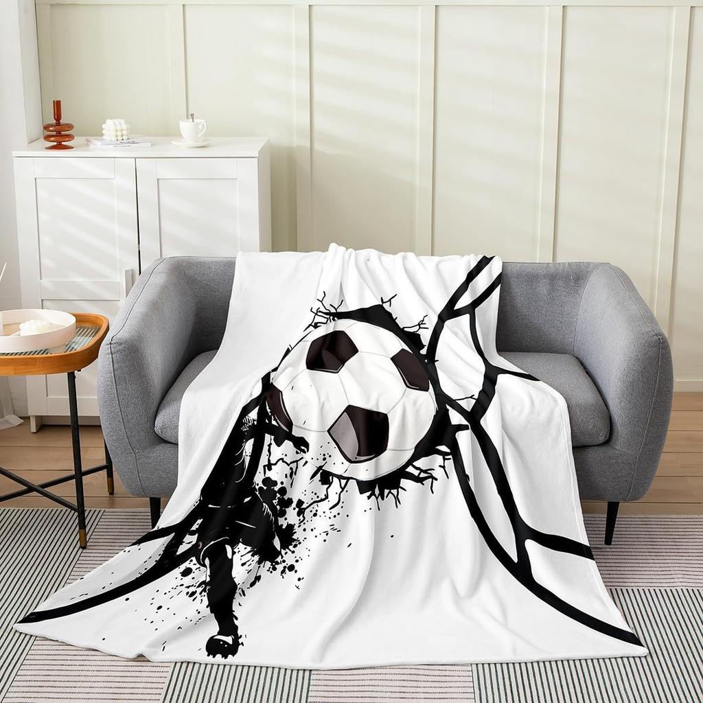 Fußball Bedruckte Flanelldecke Sofa Schlafzimmer Dekorative Decke Geschenkdecke Teen