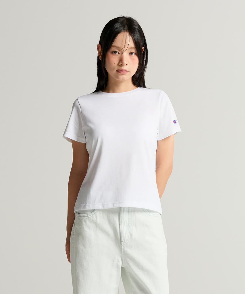 CHAMPION Women'S C-Logo Slim Fit Short Sleeve T-Shirt White