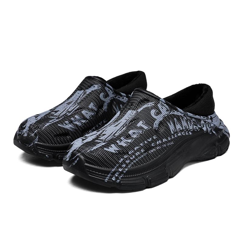 Modische Winterhausschuhe für Herren Warme Plüsch EVA Weichsohlige Plateau-Pantoletten Hausschuhe Indoor Netz-Hausschuhe Outdoor Laufschuhe Sandalen