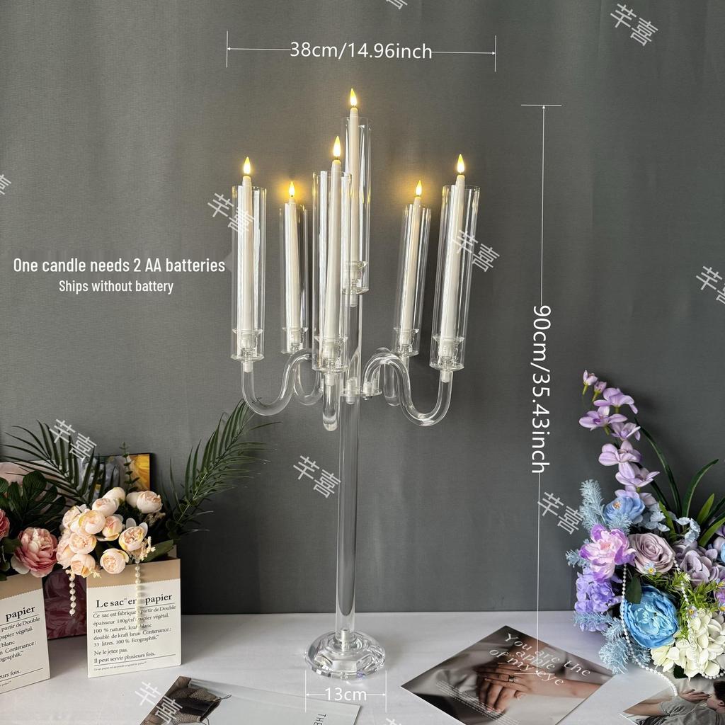 Transparent Acrylic Candle Holder for Birthdays, Weddings, and Banquet Decorations