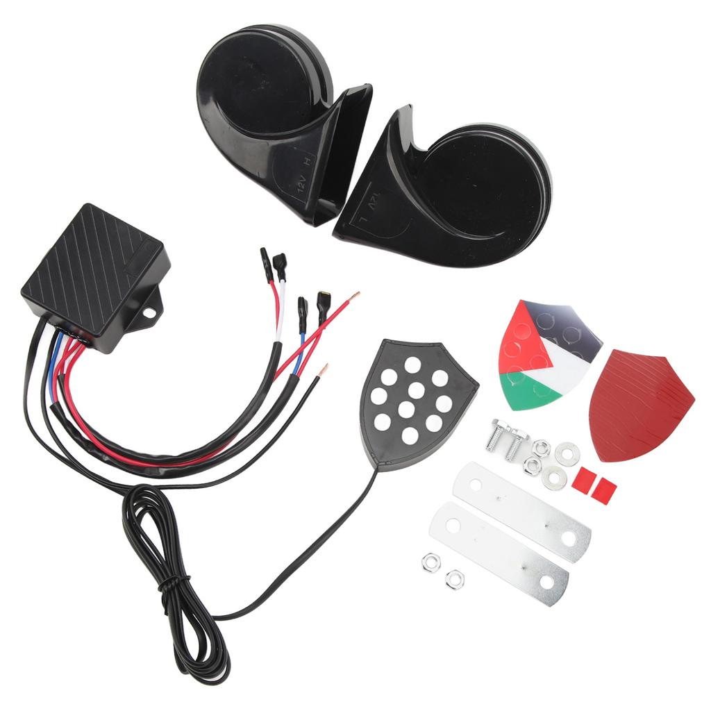 Electronic Horn System 12V 150dB Alarm Sound Remote Control Universal Fit for Car Sedan Truck SUV