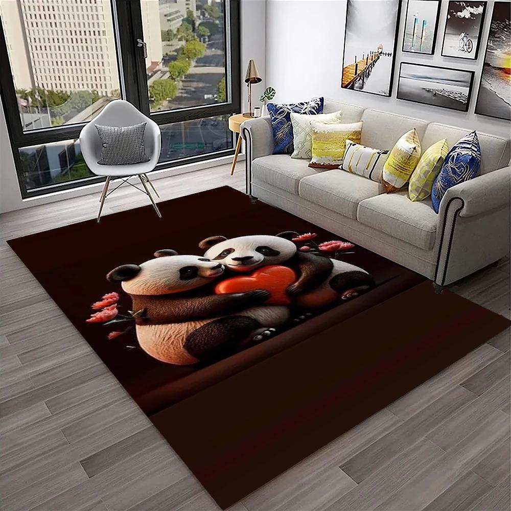 3D Cartoon Cute Panda Animal Child Play Carpet Rug for Home Living Room Bedroom Sofa Doormat Decor,Area Rug Non-slip Floor Mat
