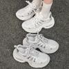 Dad Shoes Women's 2025 Autumn New Breathable Thick-soled Mesh Sneakers Lightweight Hollow Height Increasing Casual Shoes Women