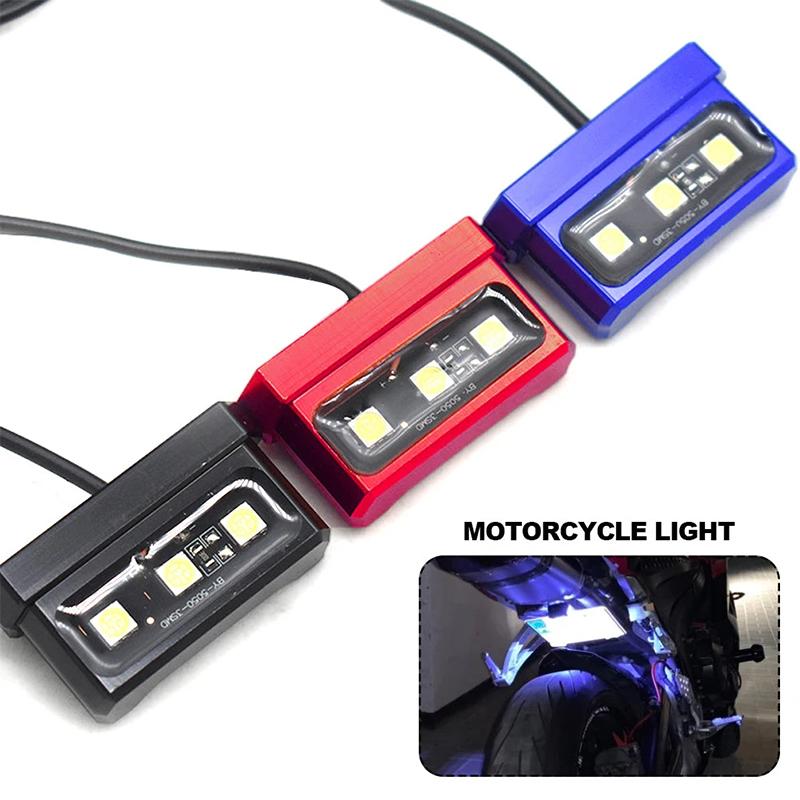 Led Motorcycle License Plate Light Decorative Lamp Universal Aluminum Alloy Rear Tail Light Aircraft License Plate Holder Light