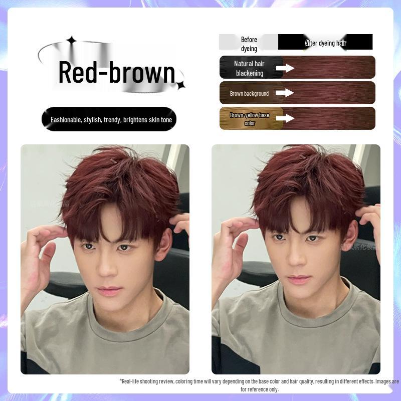 Men's Milk Tea Gray No-Bleach Hair Dye Cream
