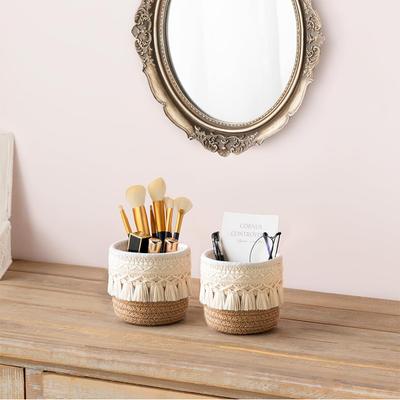 Porta-Pincéis de Maquiagem Boho Chic Feito à Mão Leve Organizador de Mesa Cesta de Armazenamento Brinquedo Cosméticos Caixa de Chaves Organizador de Miudezas